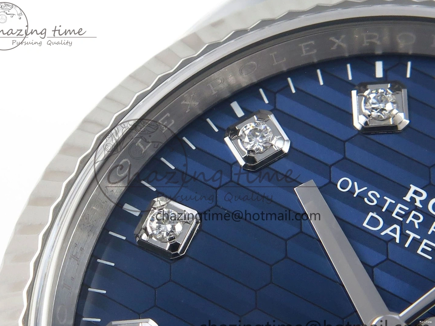 MiroTime 0424 FastDry DateJust 36 126234 Clean 1:1 Best Edition 904L Steel Blue Textured Diamonds Dial on Jubilee Bracelet VR 1967
